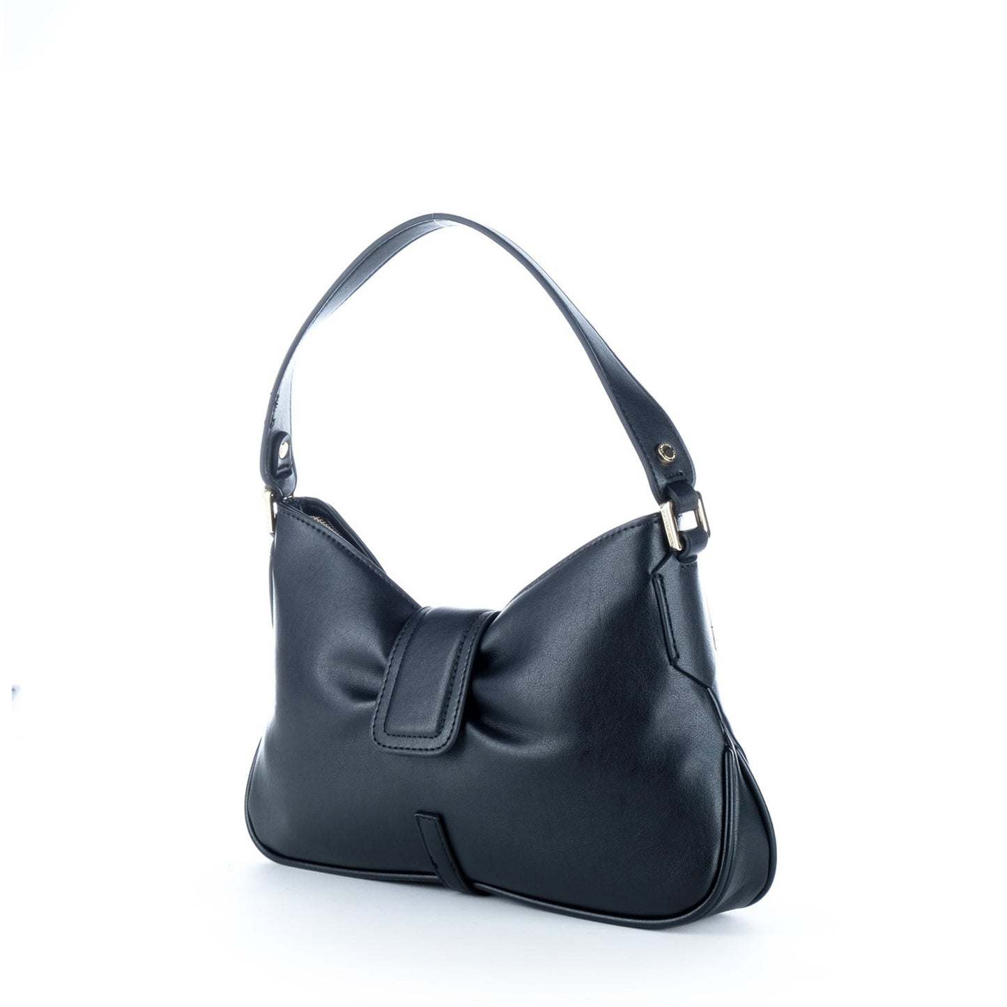 Bolsa de Ombro U.S. Polo Assn. Preta com Fecho Metálico Decorativo