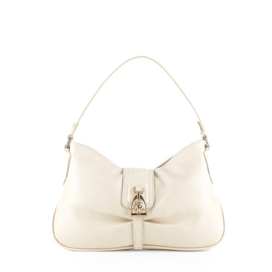 Bolsa de Ombro U.S. Polo Assn. Bege com Fivela e Detalhes Dourados