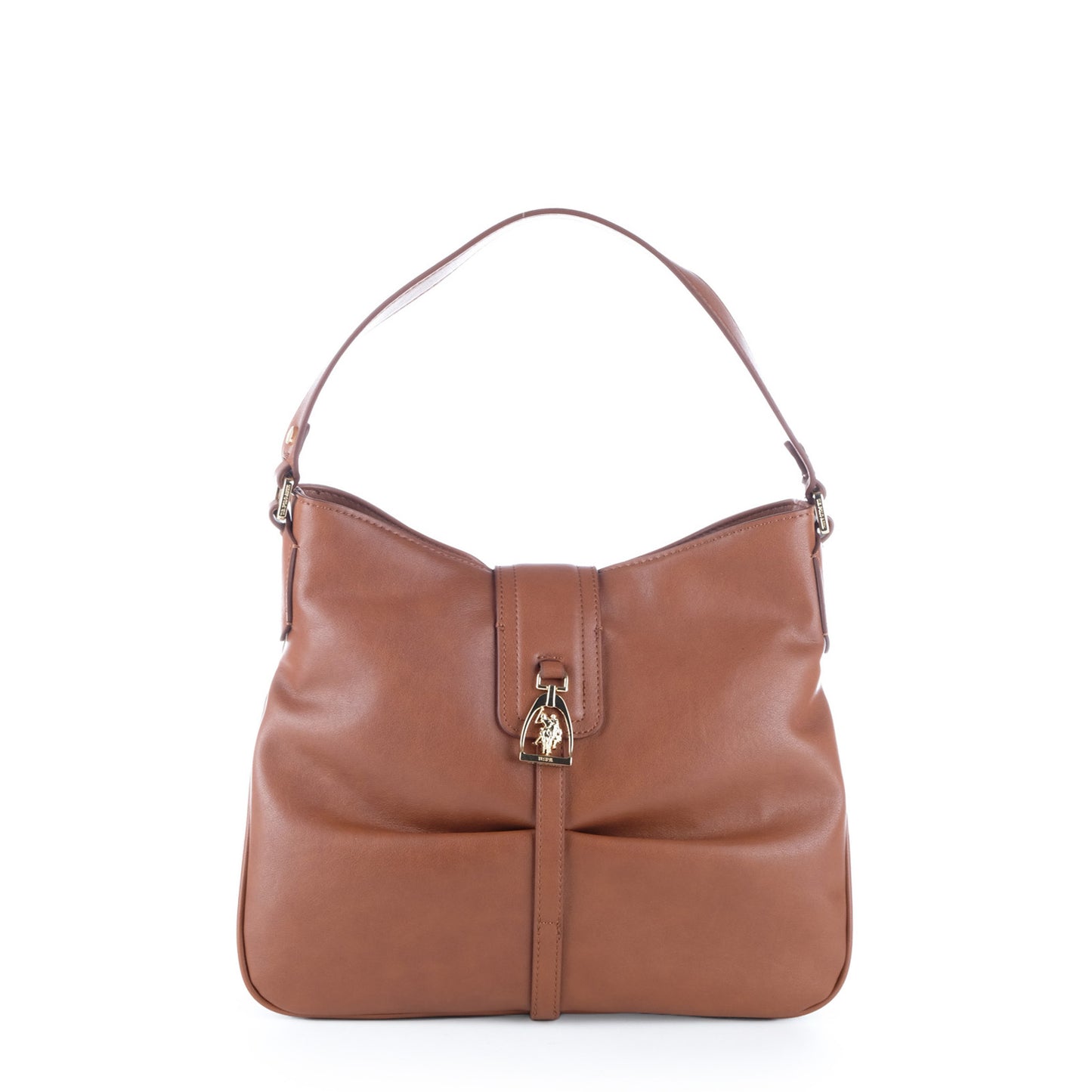 Bolsa de Ombro U.S. Polo Assn. Castanha com Fecho Decorativo Metálico