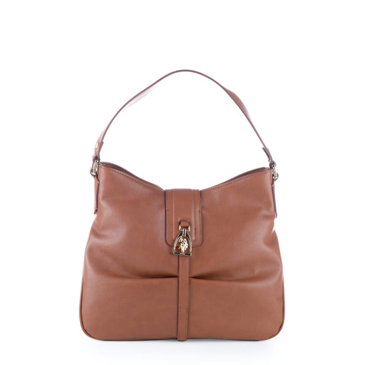 Bolsa de Ombro U.S. Polo Assn. Castanha com Fecho Decorativo Metálico