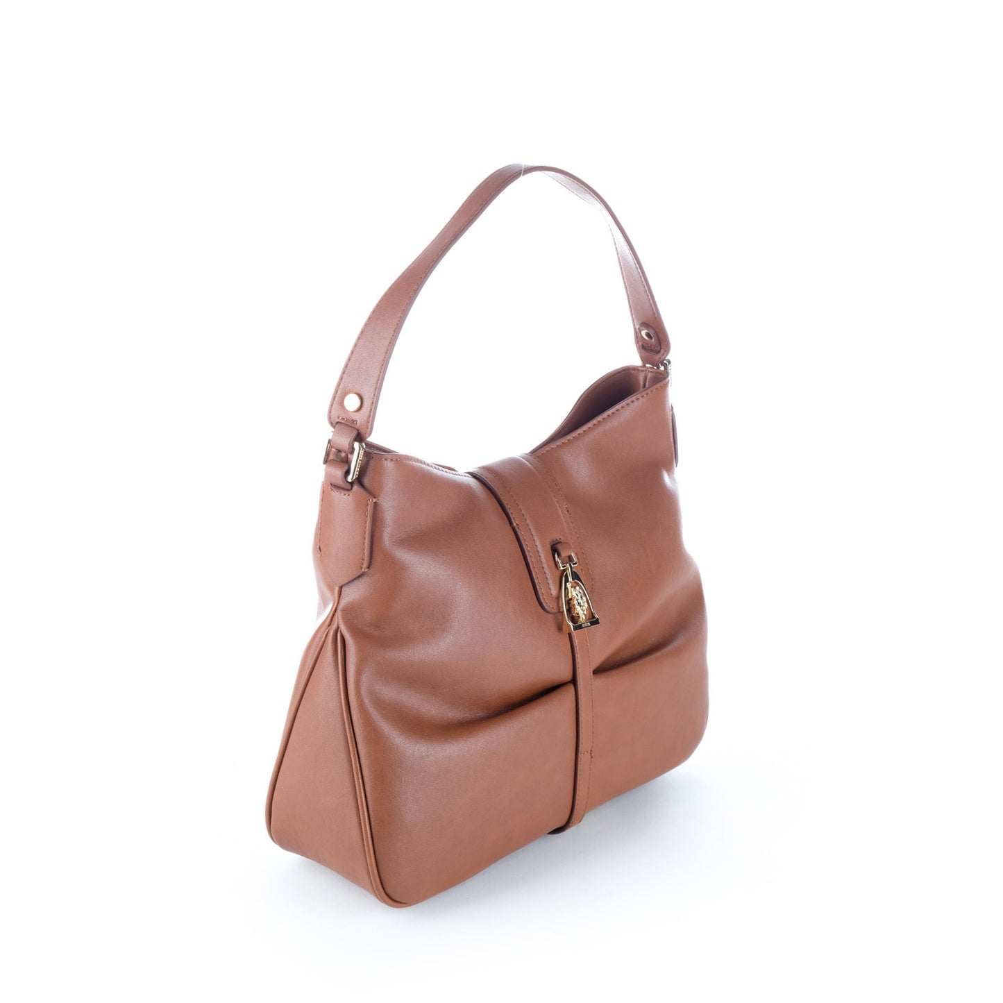 Bolsa de Ombro U.S. Polo Assn. Castanha com Fecho Decorativo Metálico