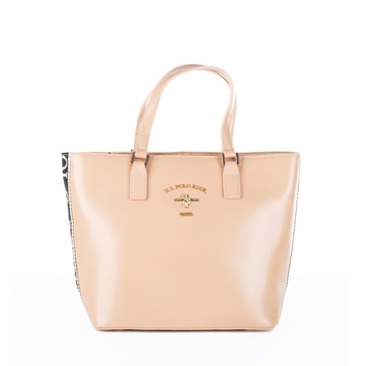 Bolsa Tote Feminina US Polo Bege com Detalhes Elegantes