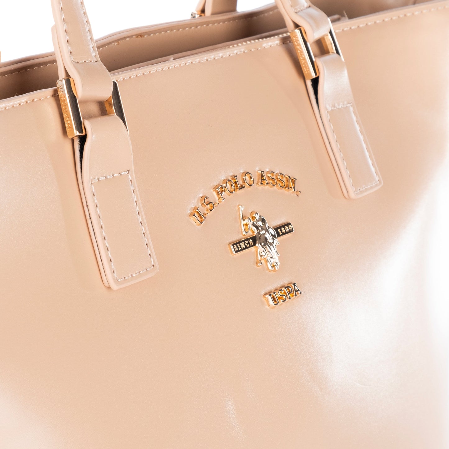 Bolsa Tote Feminina US Polo Bege com Detalhes Elegantes