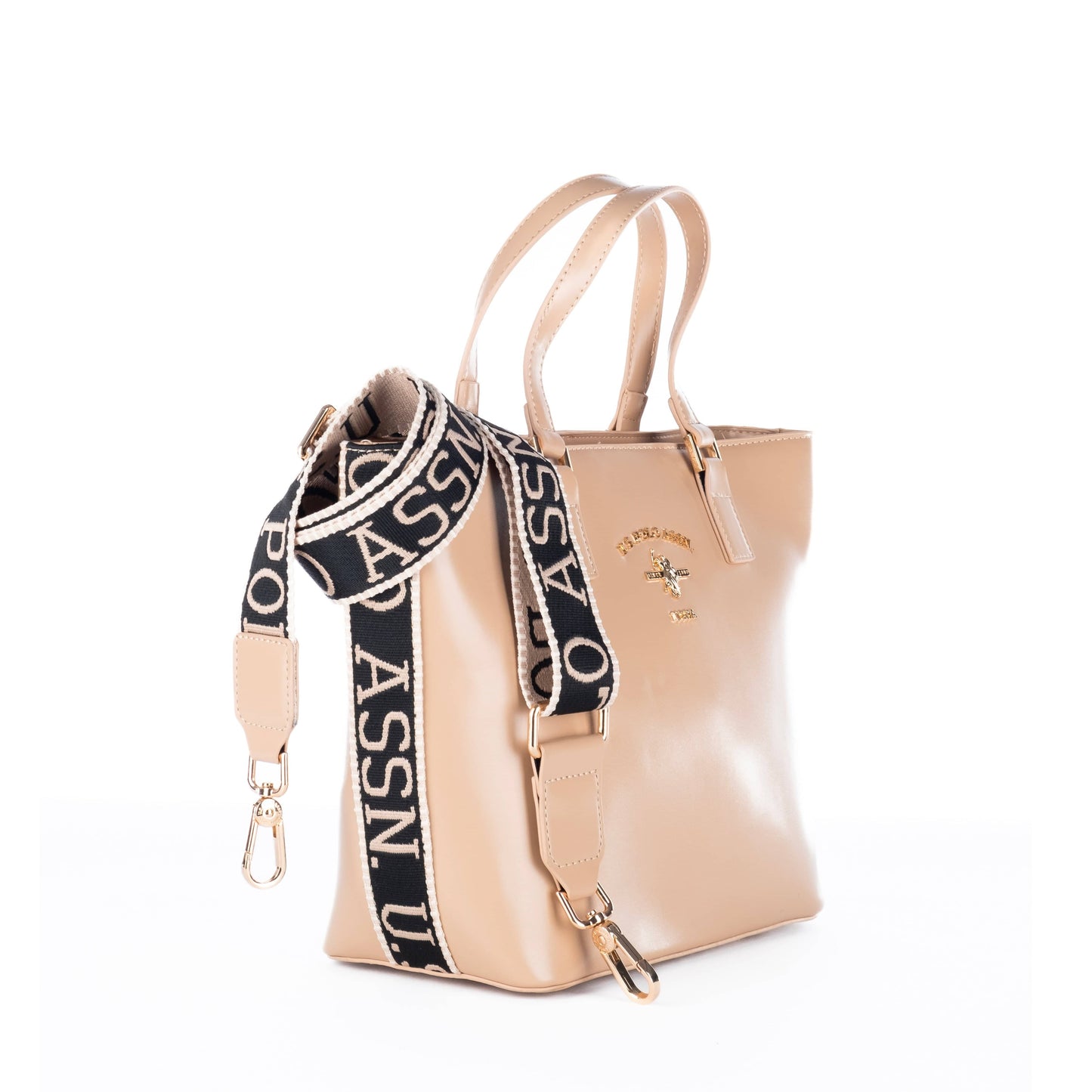 Bolsa Tote Feminina US Polo Bege com Detalhes Elegantes