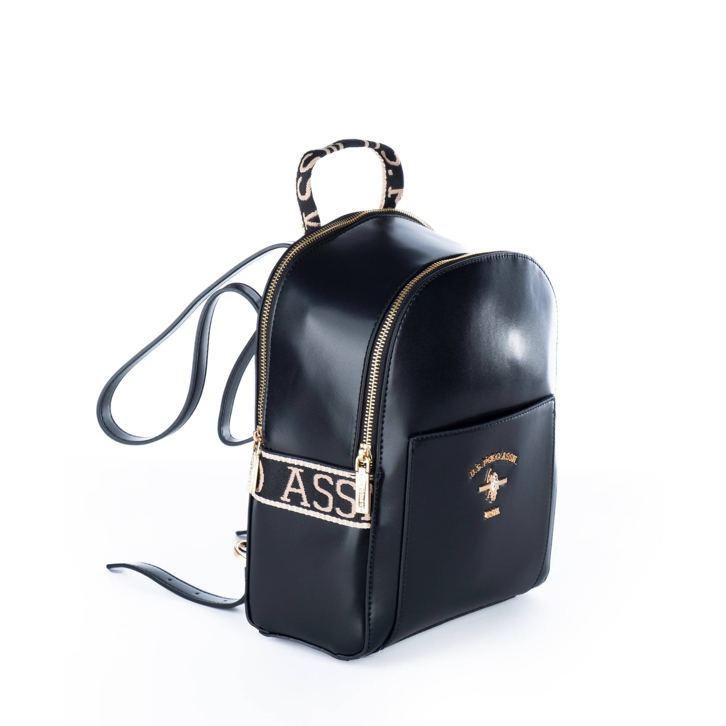 Mochila Feminina US Polo Preta com Detalhes Elegantes