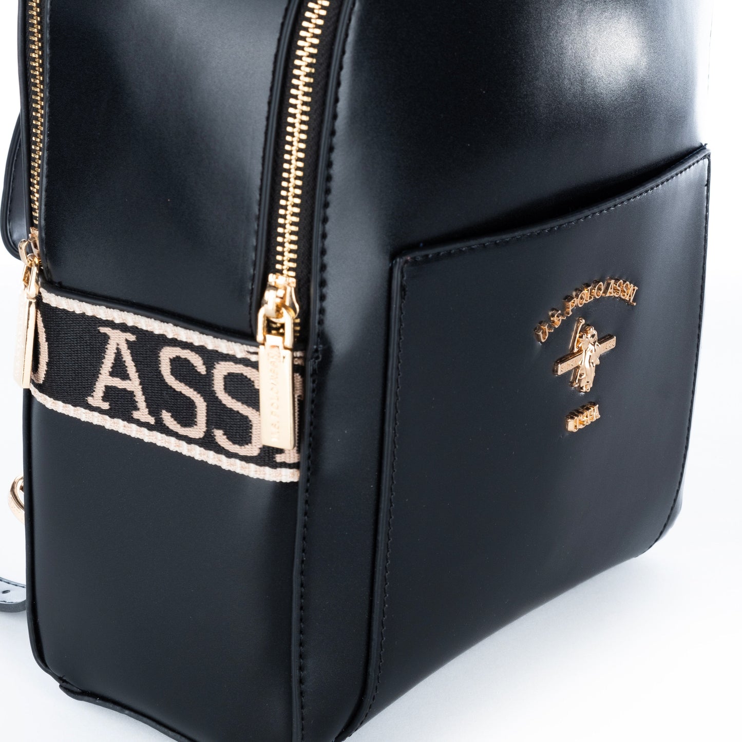 Mochila Feminina US Polo Preta com Detalhes Elegantes