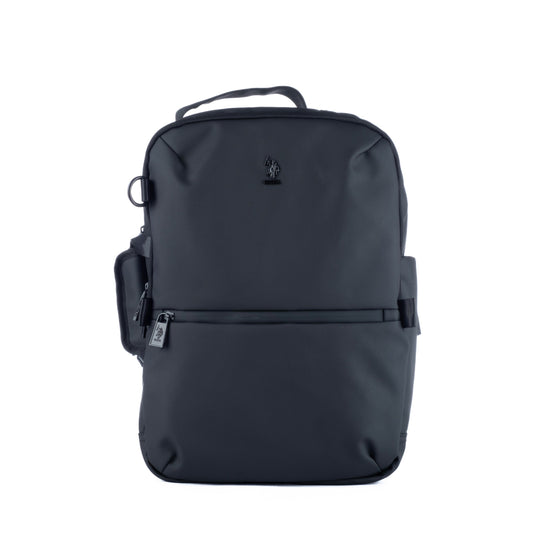Mochila Unisexo US Polo em Nylon Preto com Design Minimalista e Logótipo Bordado