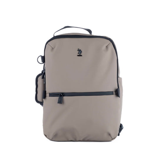 Mochila Unisexo US Polo em Nylon Bege com Design Minimalista e Logótipo Bordado