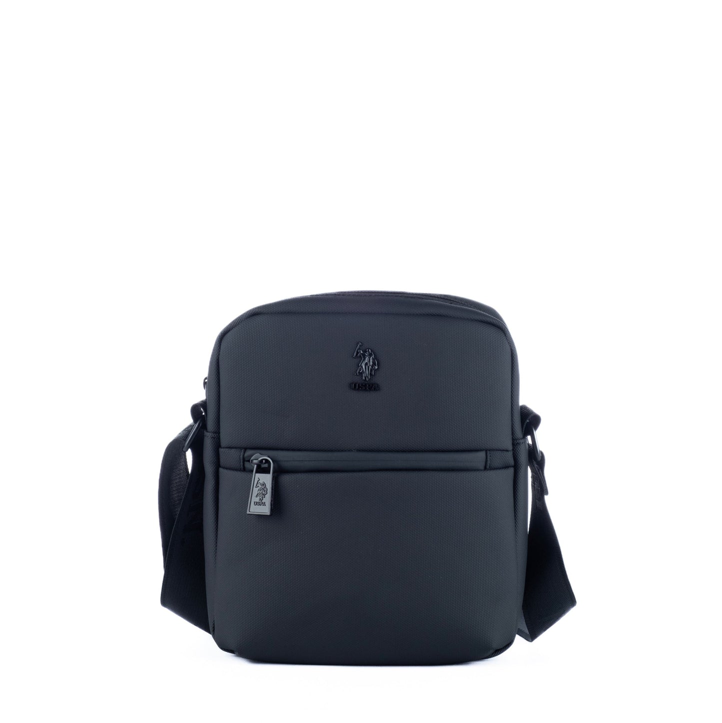 Pasta Tiracolo de Homem US Polo em Nylon Preto com Bolso Frontal