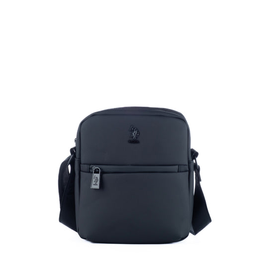 Pasta Tiracolo de Homem US Polo em Nylon Preto com Bolso Frontal