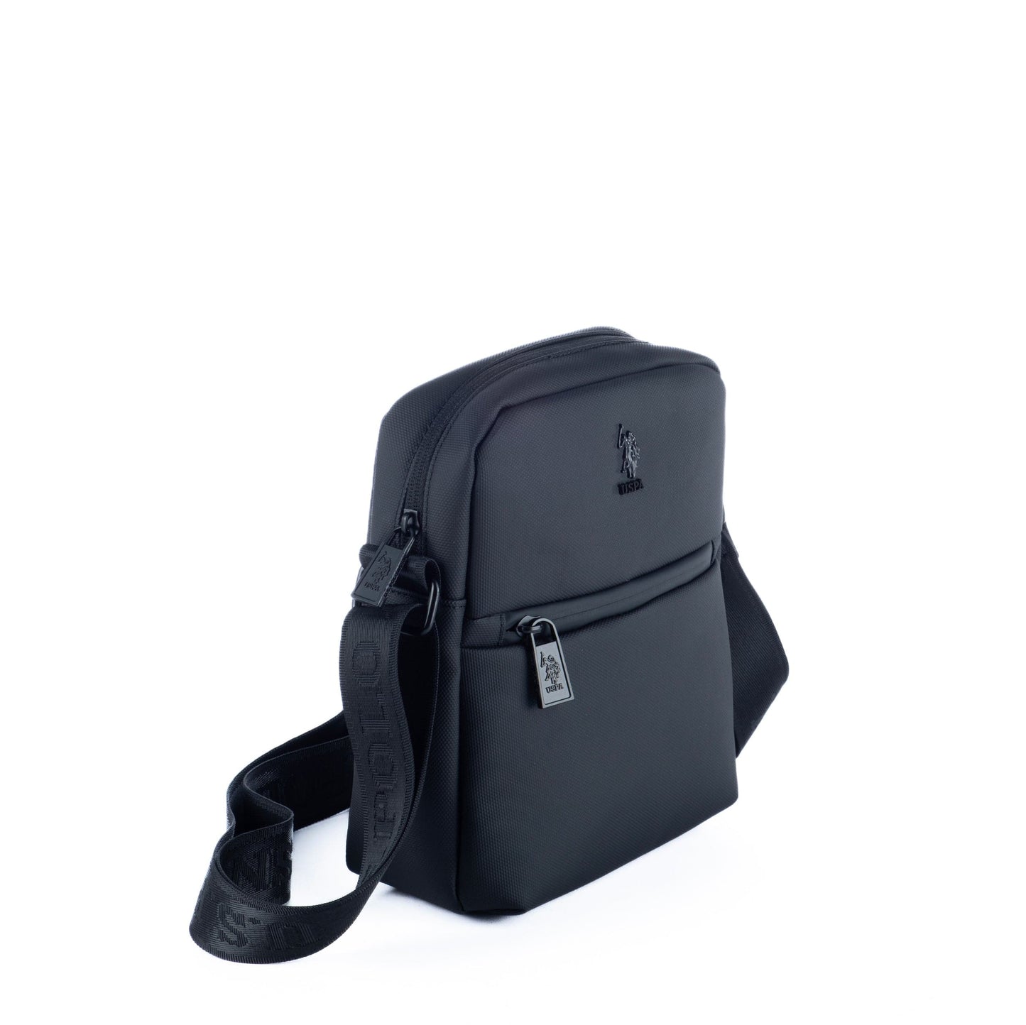 Pasta Tiracolo de Homem US Polo em Nylon Preto com Bolso Frontal