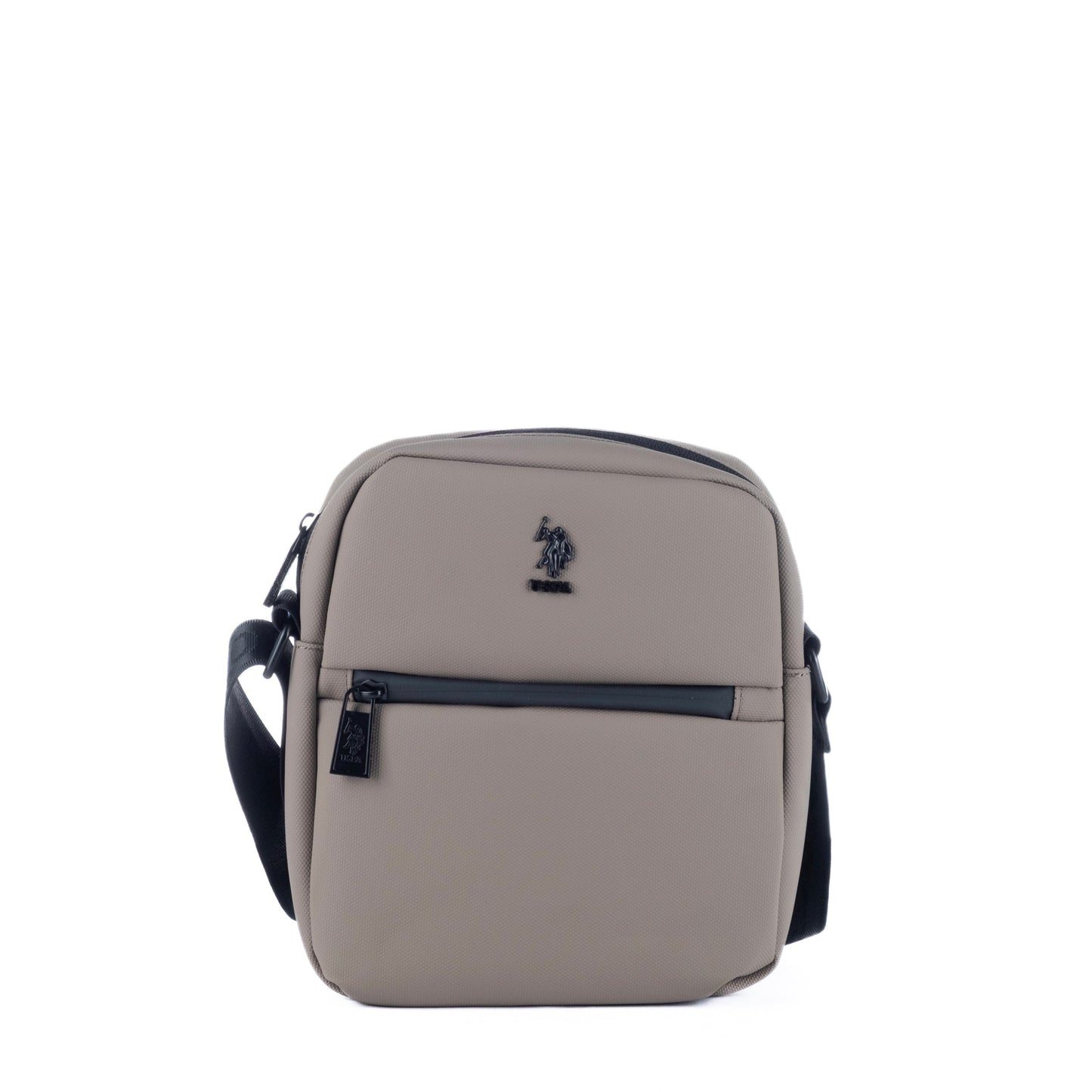 Bolsa Tiracolo de Homem US Polo em Nylon Bege com Bolso Frontal