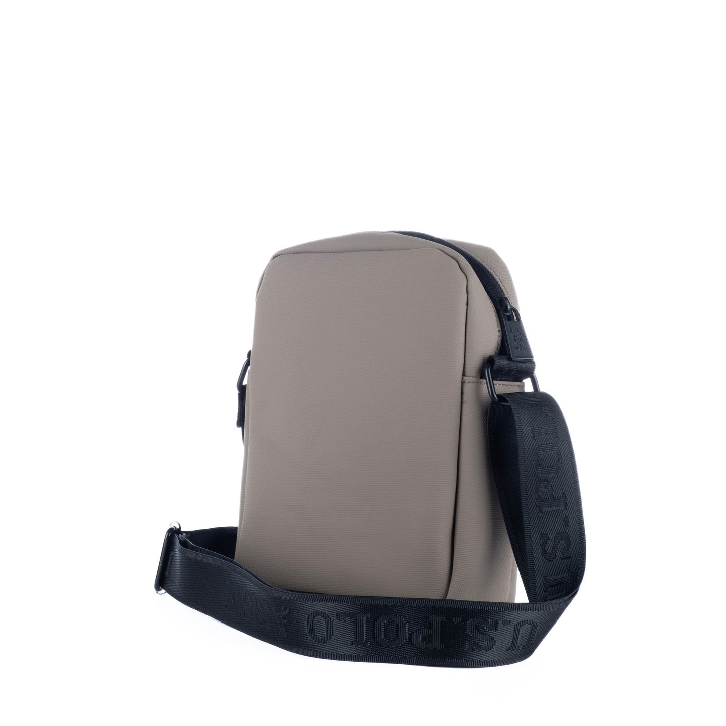 Bolsa Tiracolo de Homem US Polo em Nylon Bege com Bolso Frontal