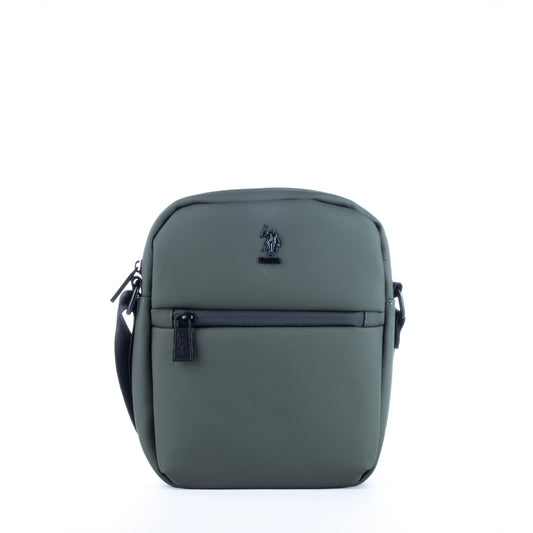 Bolsa Tiracolo de Homem US Polo em Nylon Verde com Bolso Frontal