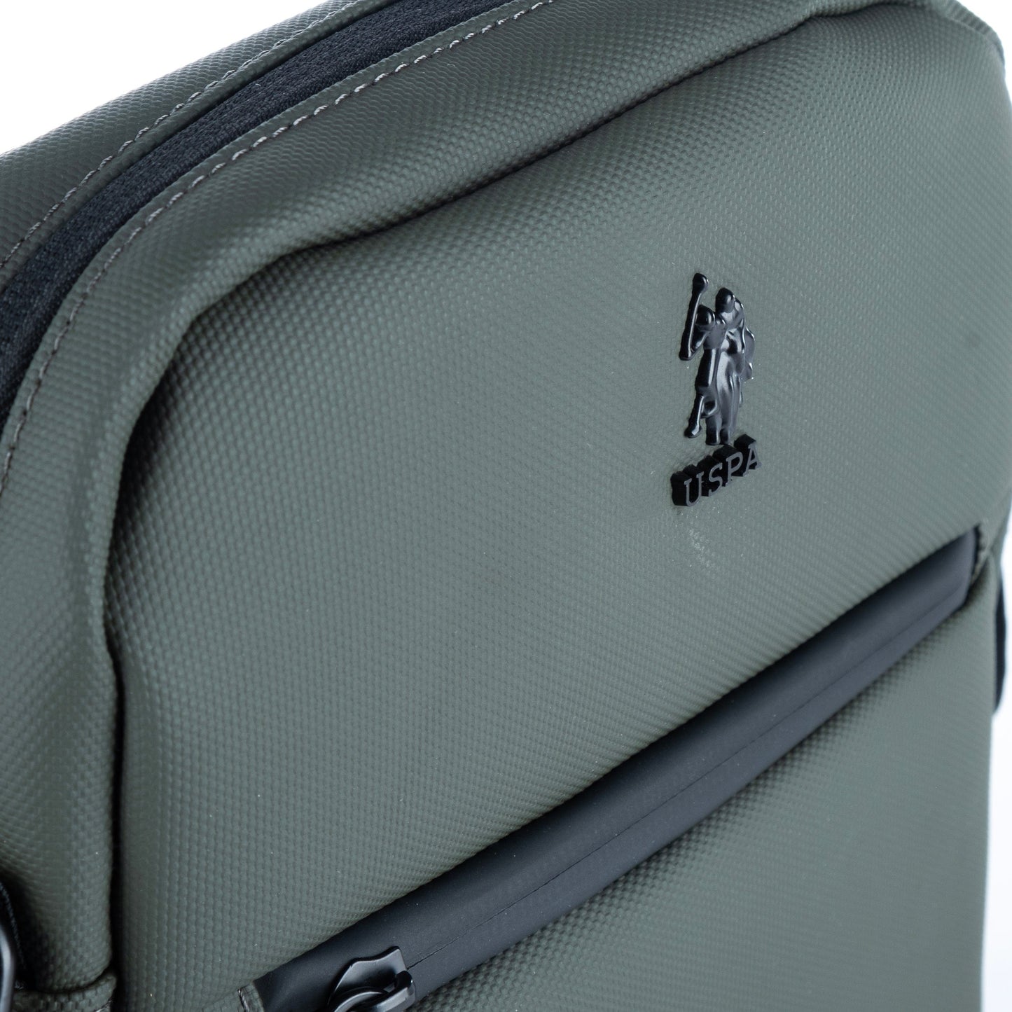 Bolsa Tiracolo de Homem US Polo em Nylon Verde com Bolso Frontal