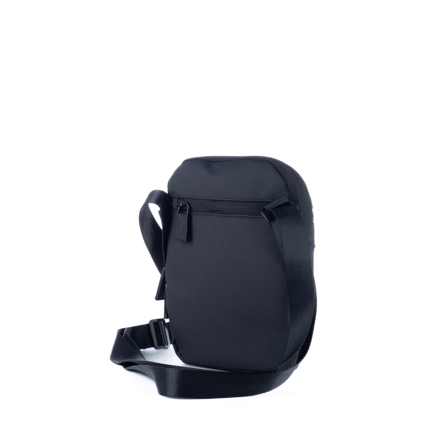 Bolsa Tiracolo Pequena de Homem US Polo em Nylon Preto com Bolsos Funcionais