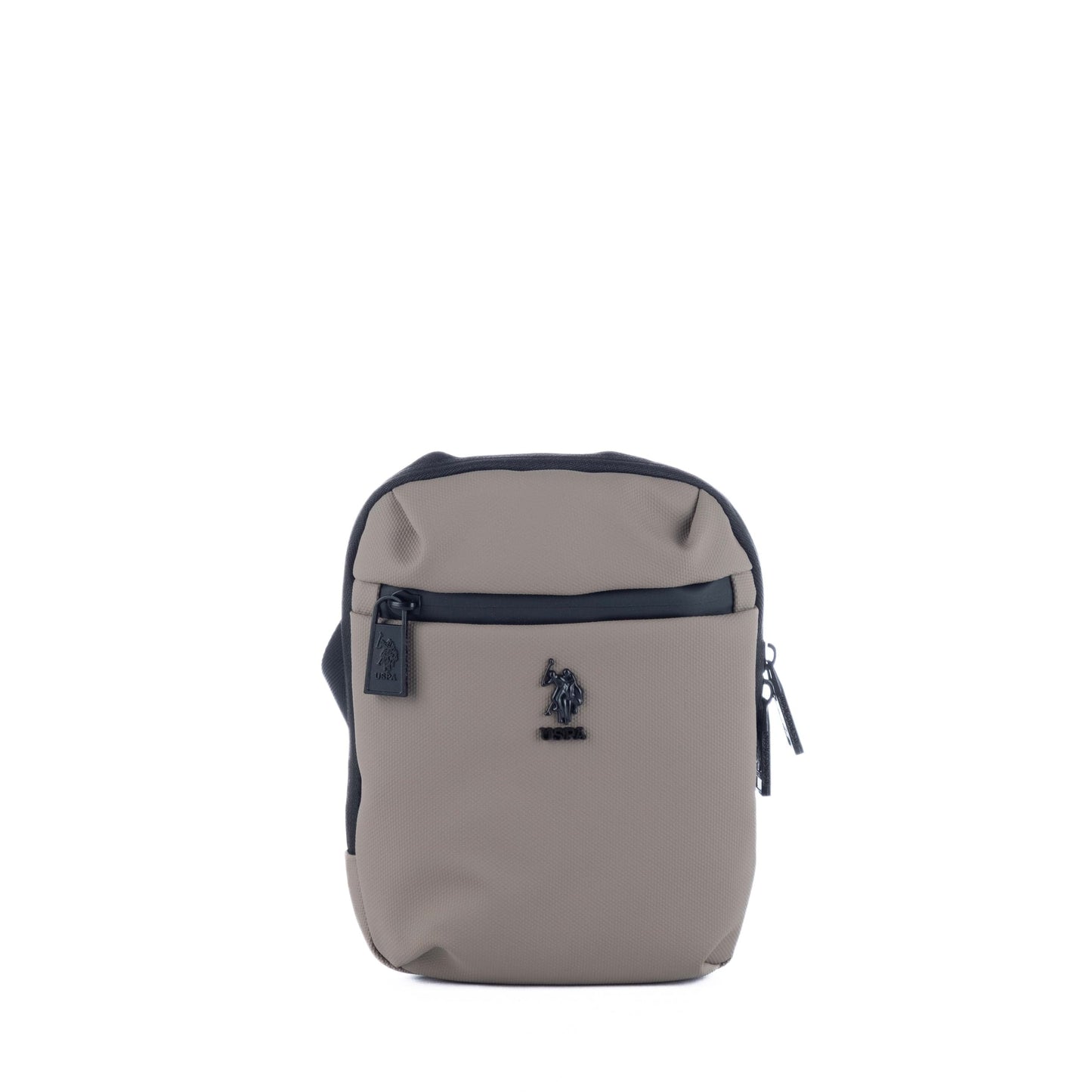 Bolsa Tiracolo Pequena de Homem US Polo em Nylon Bege com Bolsos Funcionais