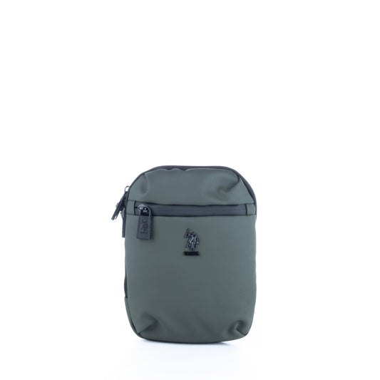 Bolsa Tiracolo Pequena de Homem US Polo em Nylon Verde com Bolsos Funcionais