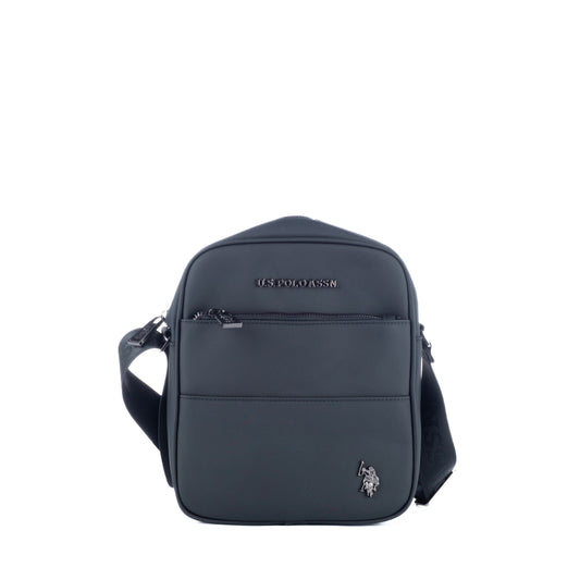 Bolsa Tiracolo de Homem US Polo em Nylon Preto com Dois Bolsos Frontais