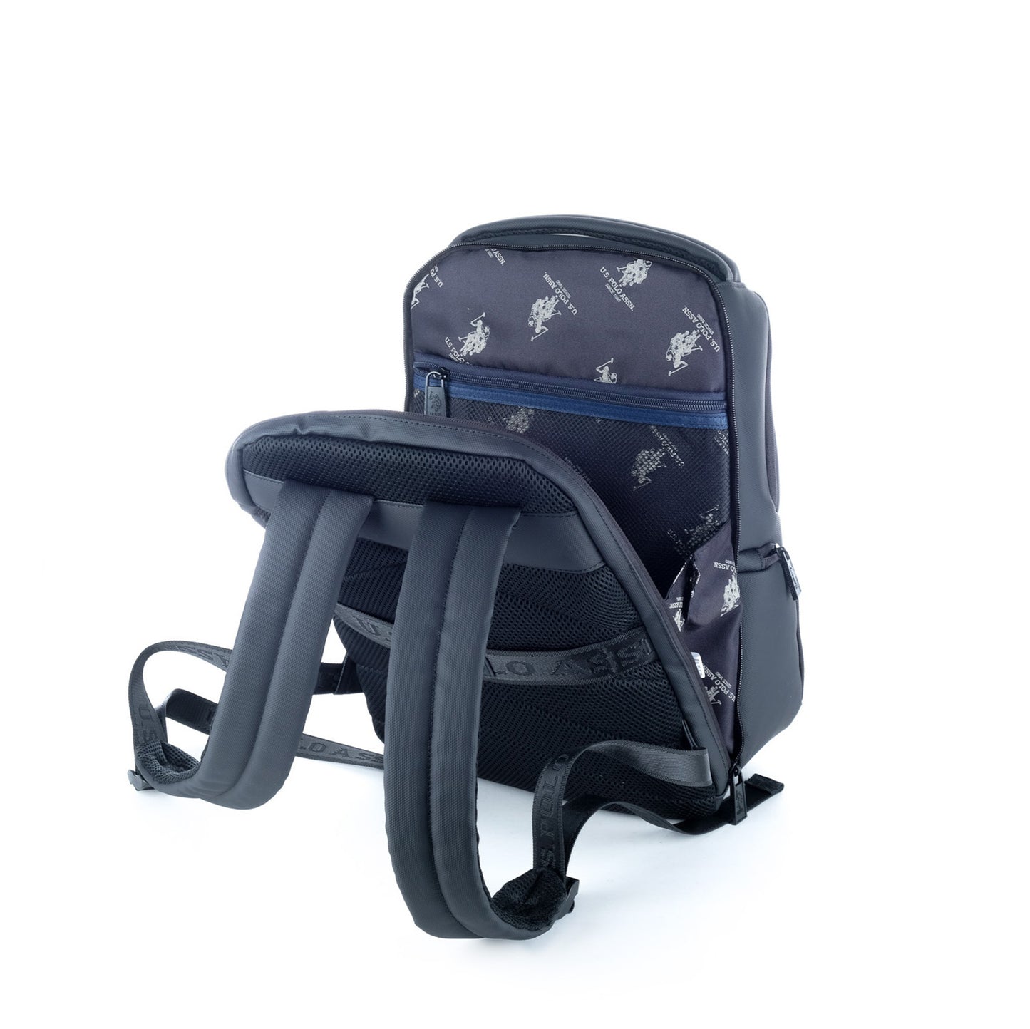 Mochila Homem U.S. Polo Assn. Preta com Bolso Frontal e Detalhes Contrastantes