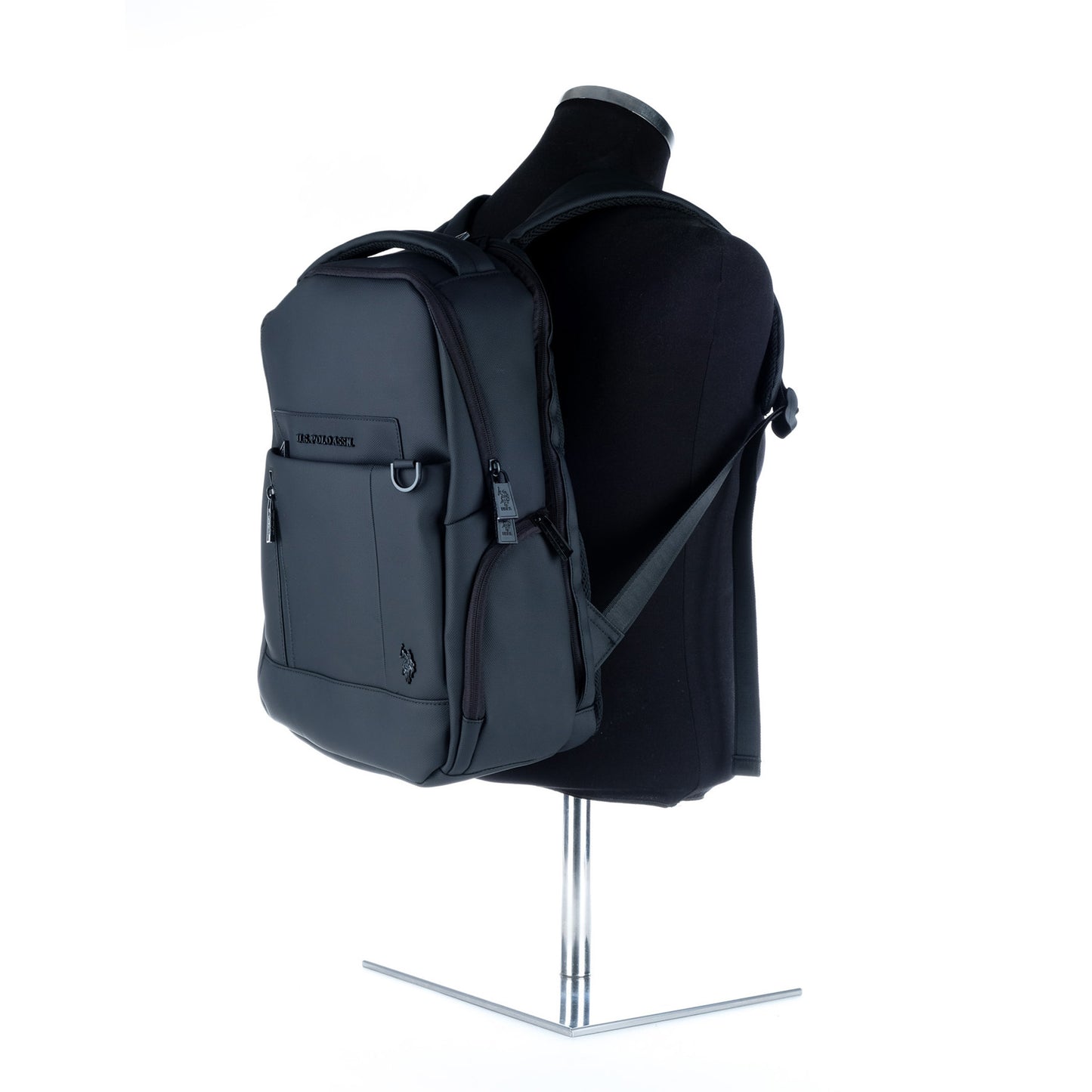 Mochila Homem U.S. Polo Assn. Preta com Bolso Frontal e Detalhes Contrastantes