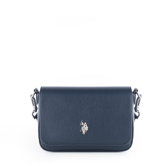 Bolsa Tiracolo U.S. Polo Assn. Preta com Aba Frontal e Alça Logótipo
