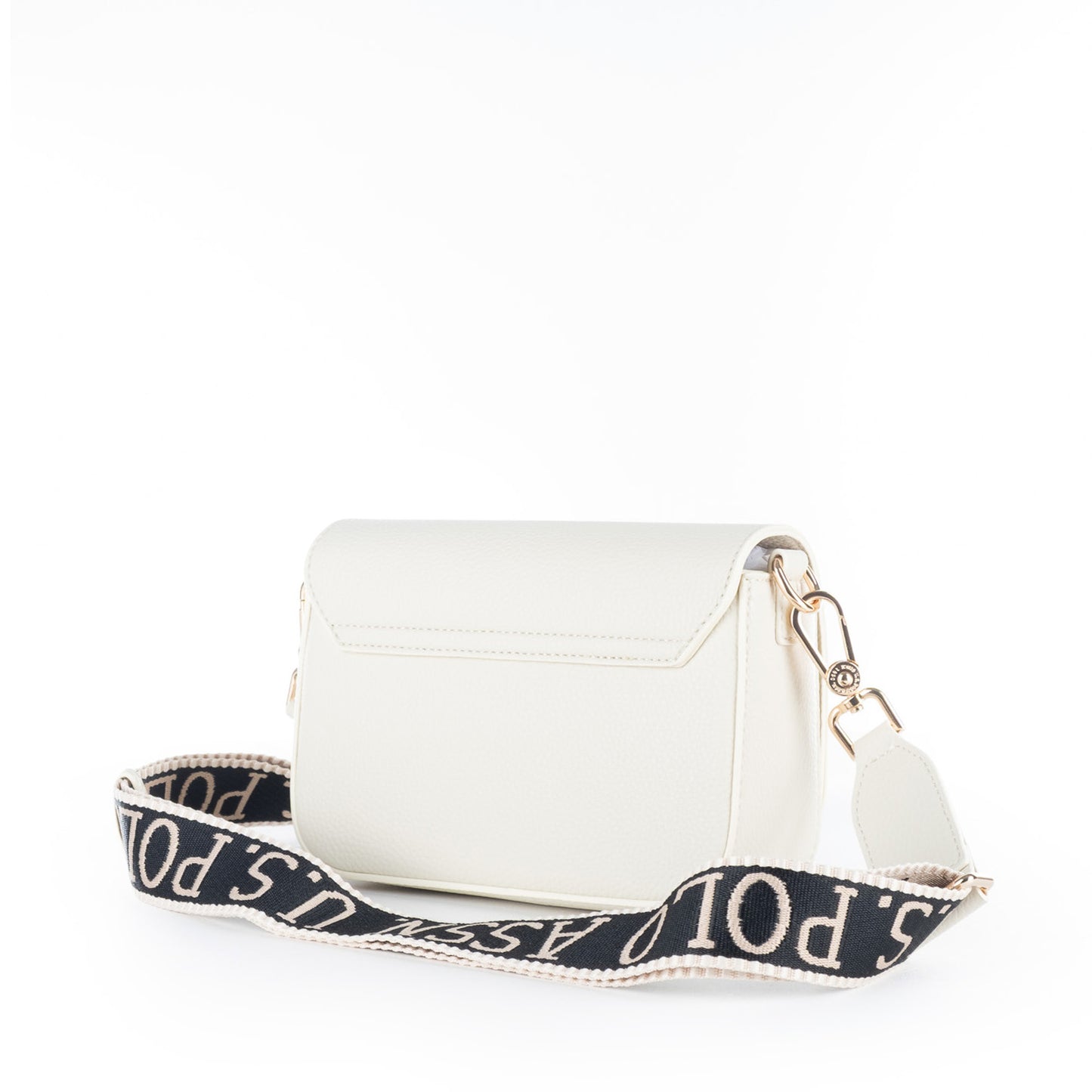 Bolsa Tiracolo U.S. Polo Assn. Branca com Aba Frontal e Alça Logótipo