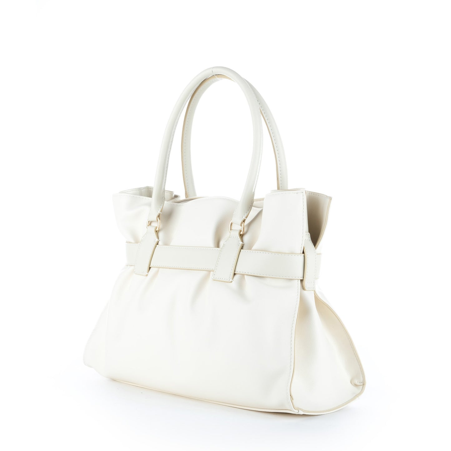 Bolsa Tote U.S. Polo Assn. Branca com Detalhe Metálico Dourado