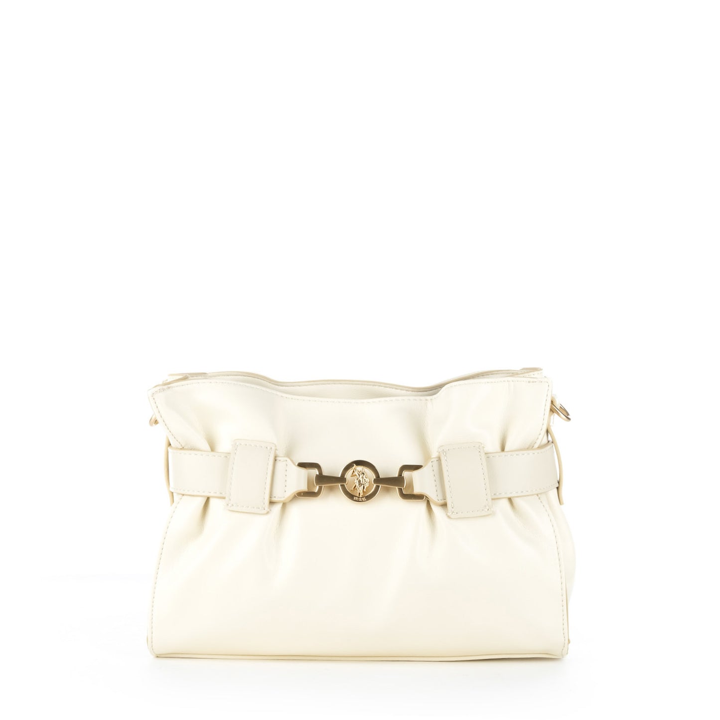 Bolsa Tiracolo U.S. Polo Assn. Branca com Detalhe Metálico Dourado