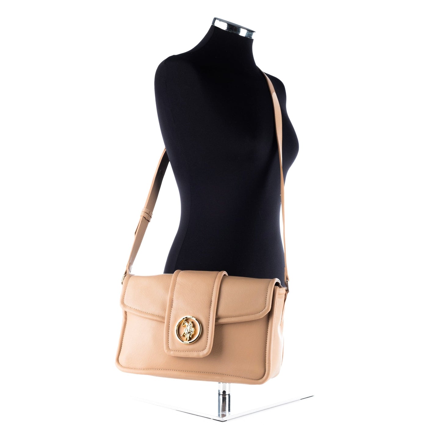 Bolsa de Ombro Bege Us Polo