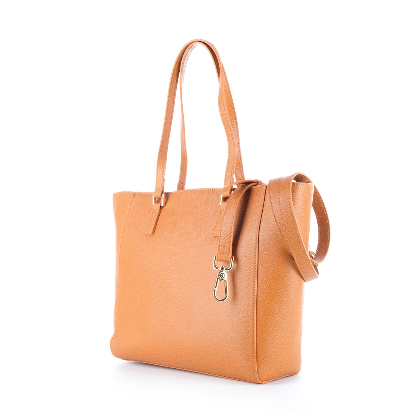 Bolsa Tote U.S. Polo Assn. Camel com Logótipo Metálico Dourado