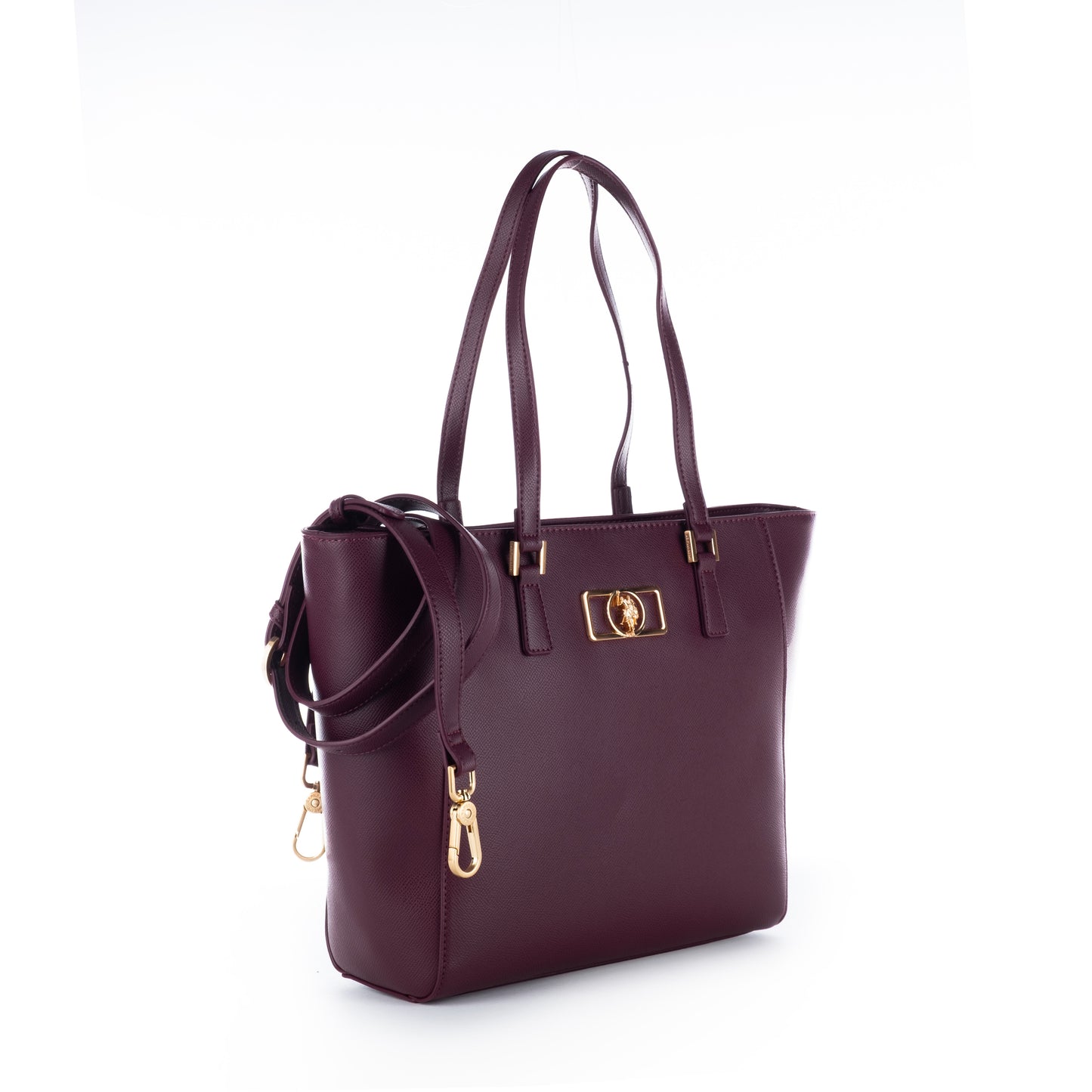 Bolsa Tote US Polo Vinho Detalhes Dourados
