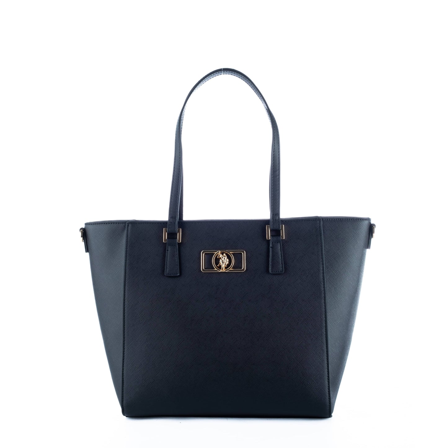 Bolsa Tote US Polo Preta com Detalhe Metálico