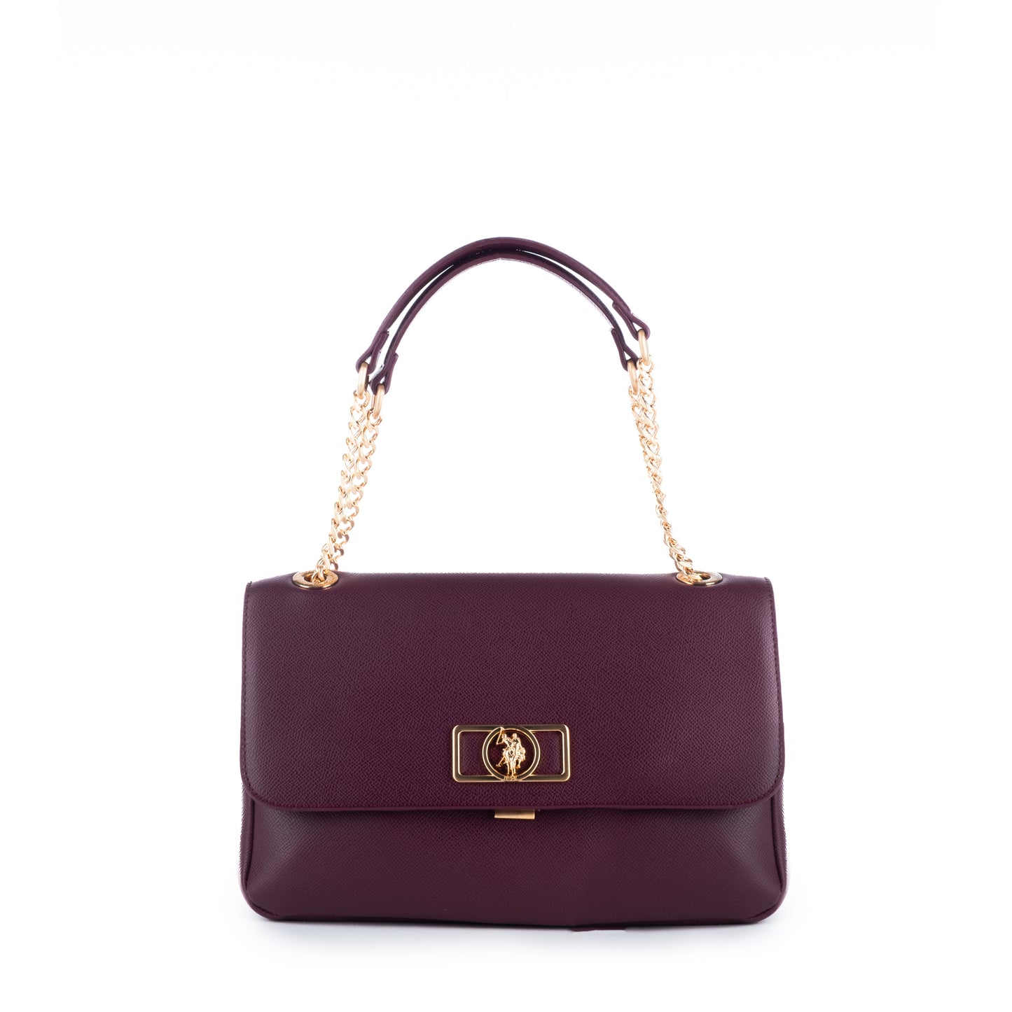 Bolsa de Ombro US Polo Roxa com Alça Dourada - Estilo Elegante e Sofisticado