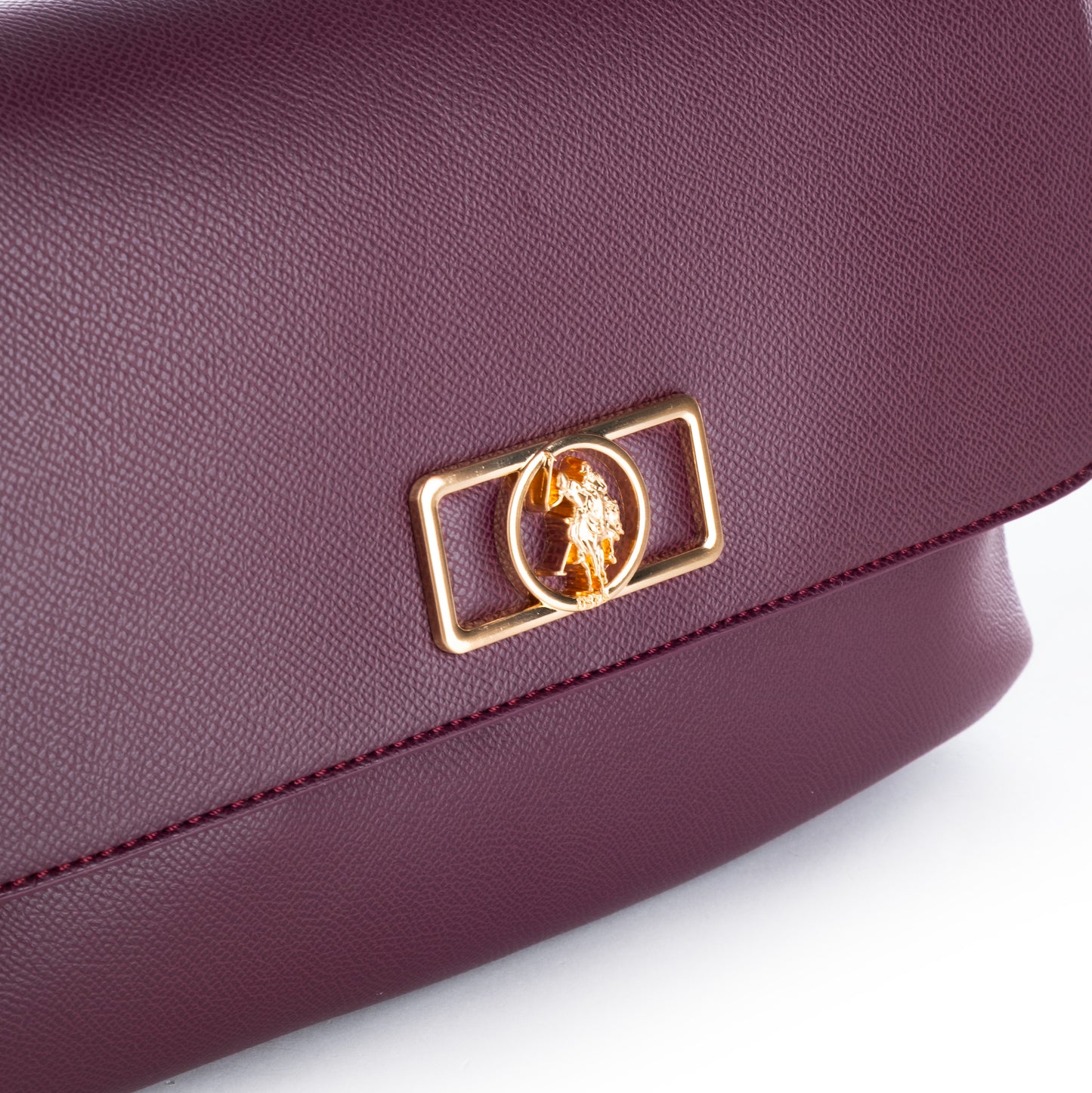 Bolsa de Ombro US Polo Roxa com Alça Dourada - Estilo Elegante e Sofisticado