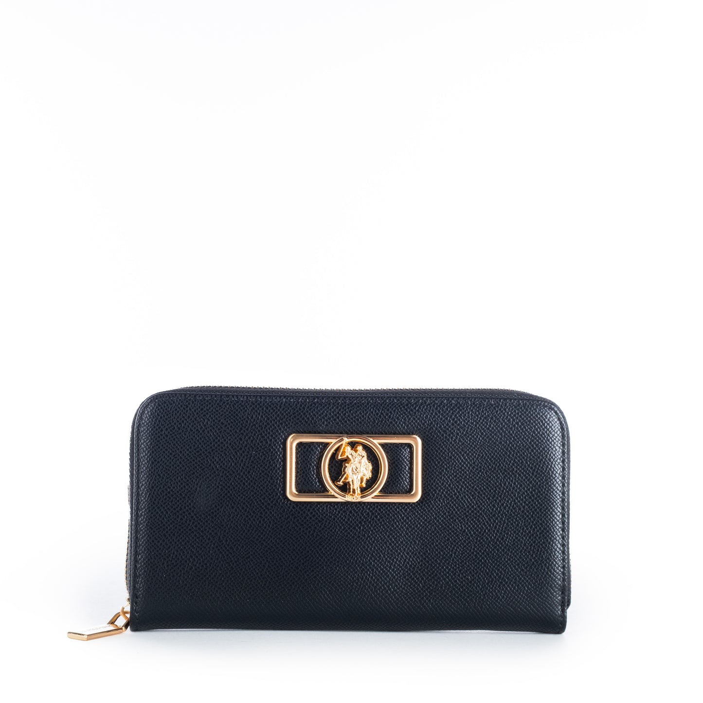 Porta Moedas Mulher US Polo Preta com Detalhe Dourado