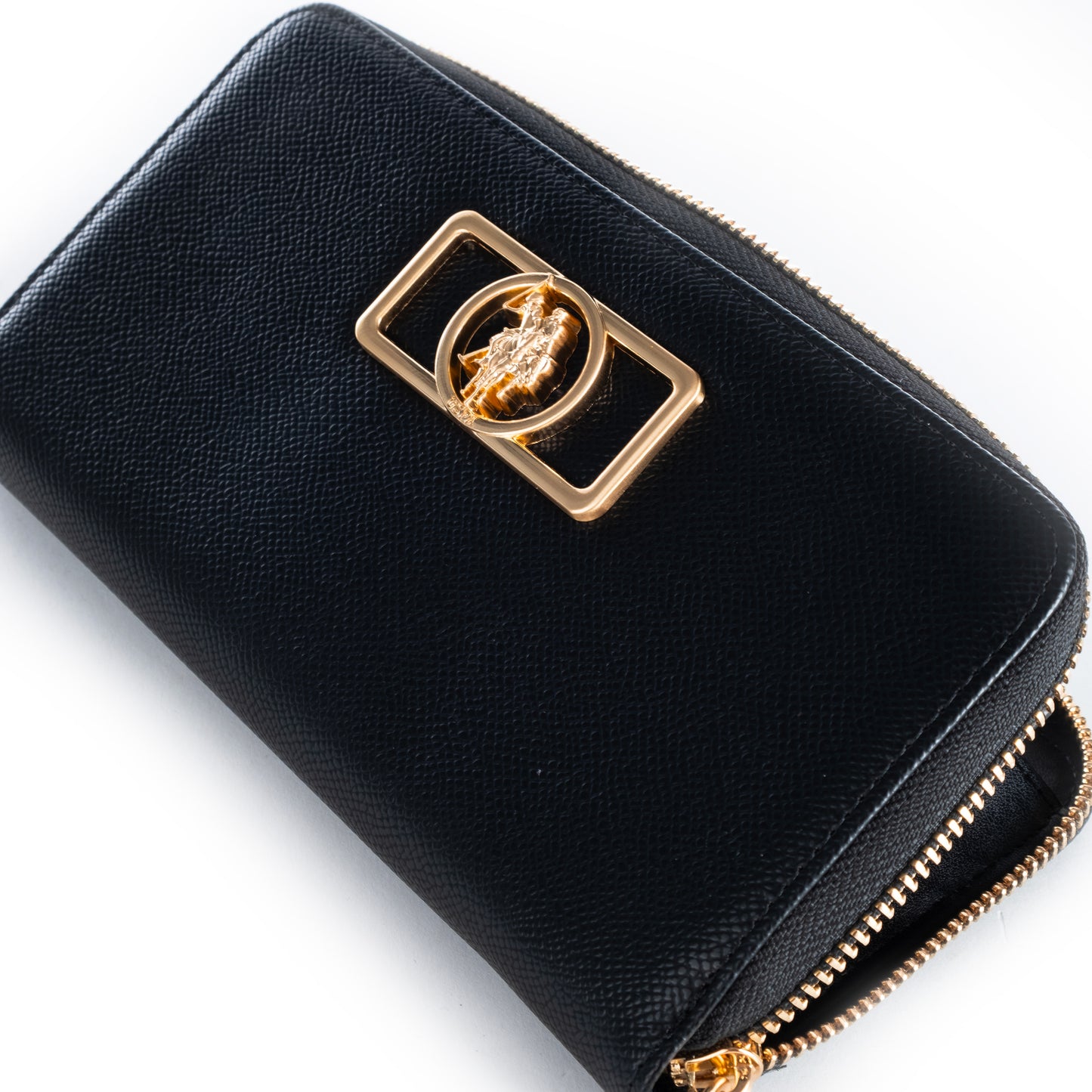 Porta Moedas Mulher US Polo Preta com Detalhe Dourado