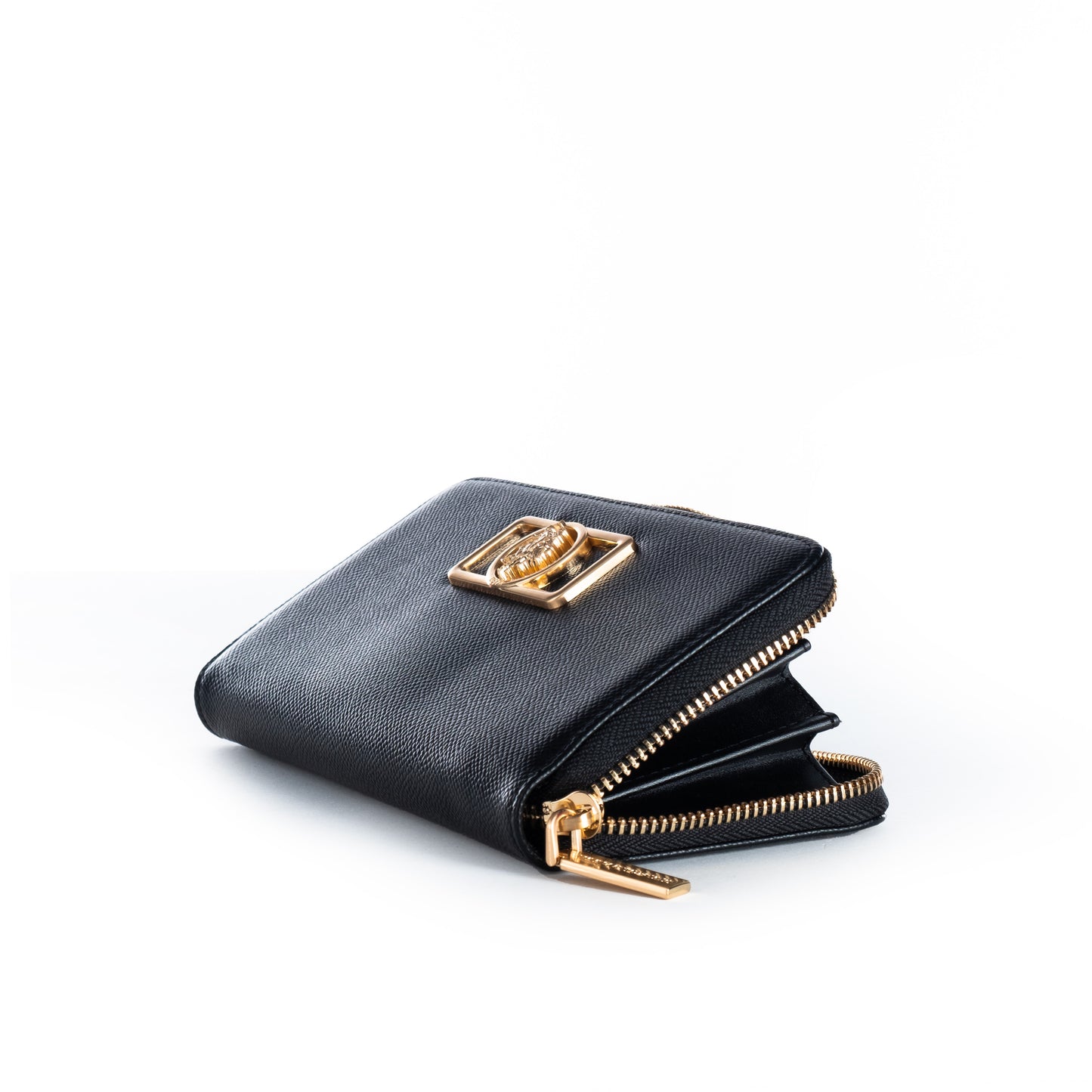 Porta Moedas Mulher US Polo Preta com Detalhe Dourado