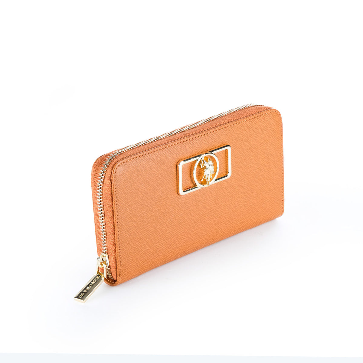 Carteira Mulher U.S. Polo Assn. Laranja com Logótipo Dourado