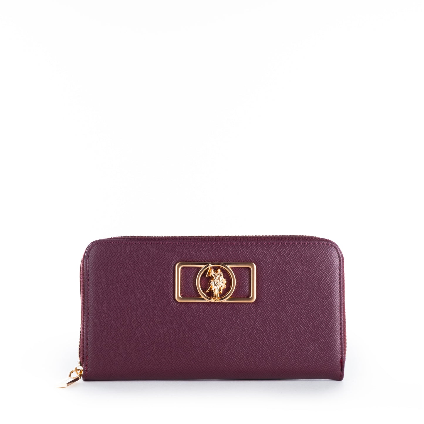 Porta Moedas Mulher US Polo Vinho com Detalhe Dourado