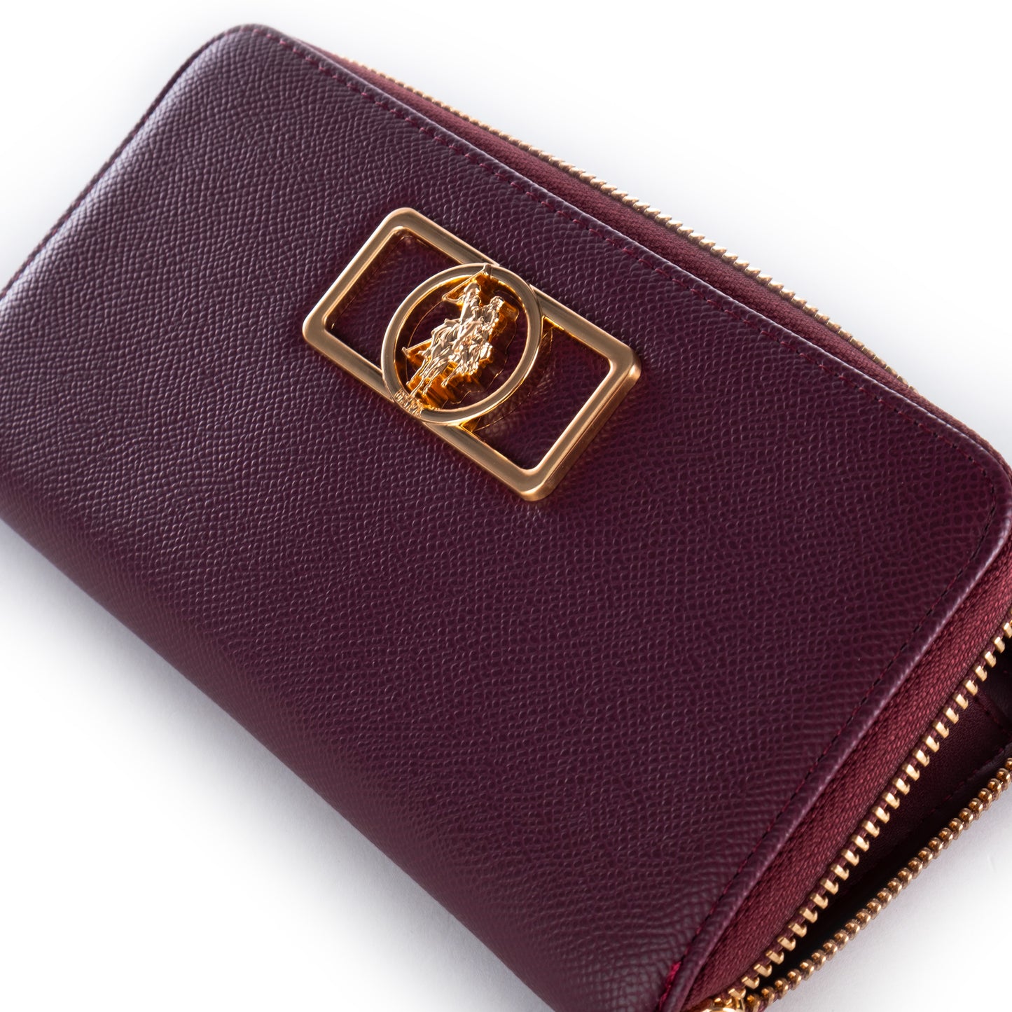 Porta Moedas Mulher US Polo Vinho com Detalhe Dourado