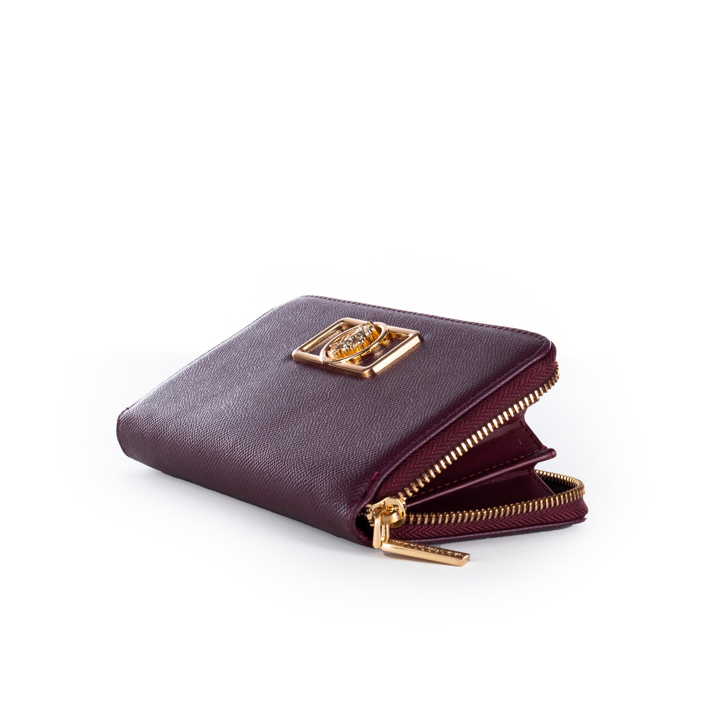 Porta Moedas Mulher US Polo Vinho com Detalhe Dourado