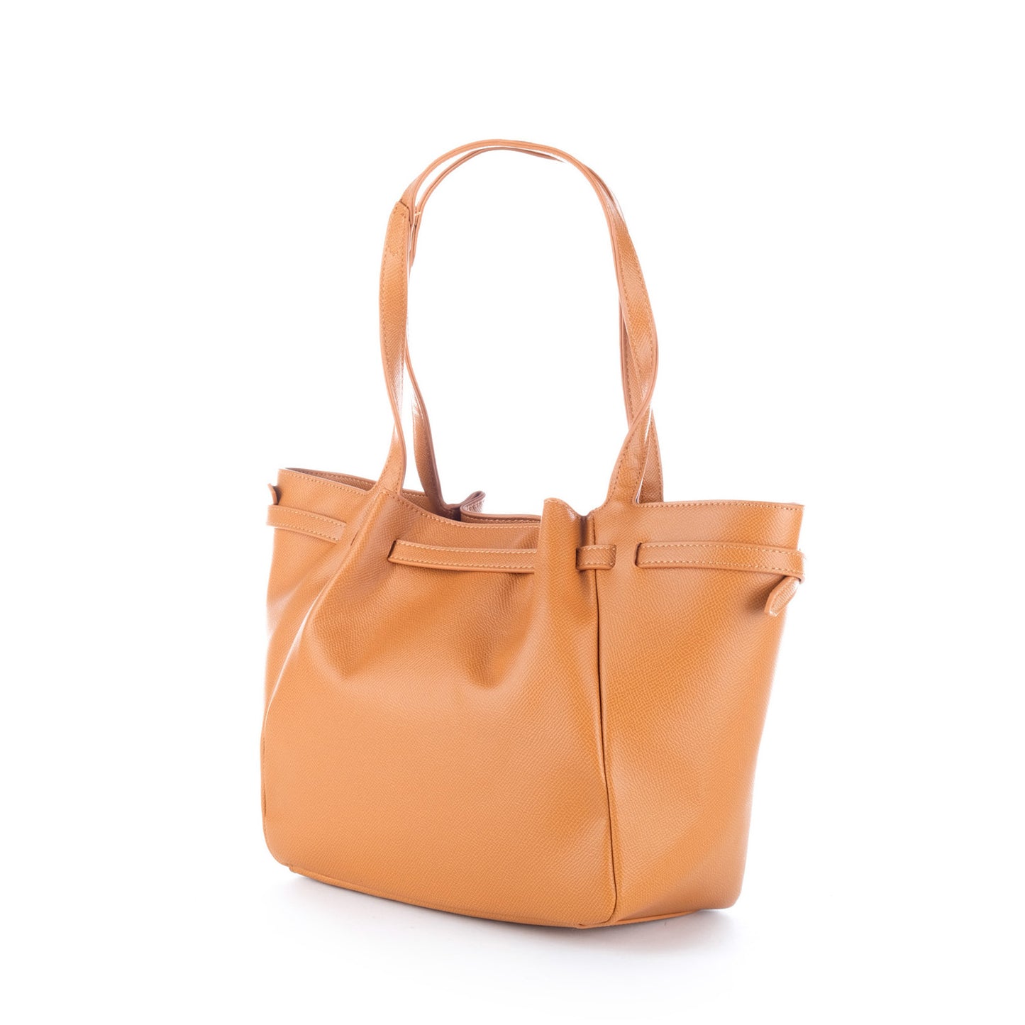 Bolsa Tote U.S. Polo Assn. Camel com Logótipo Metálico Dourado