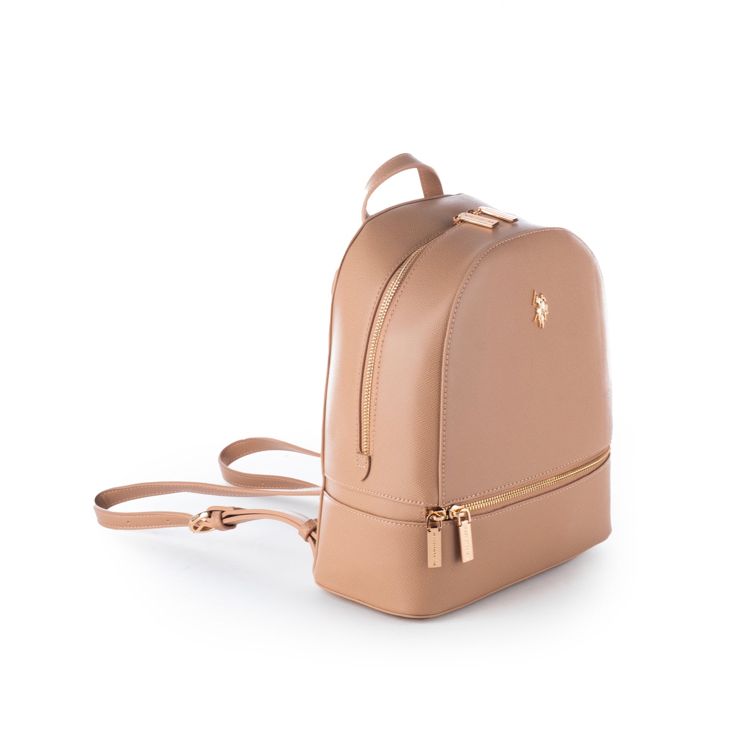 Mochila Mulher US Polo Bege Detalhes Dourados