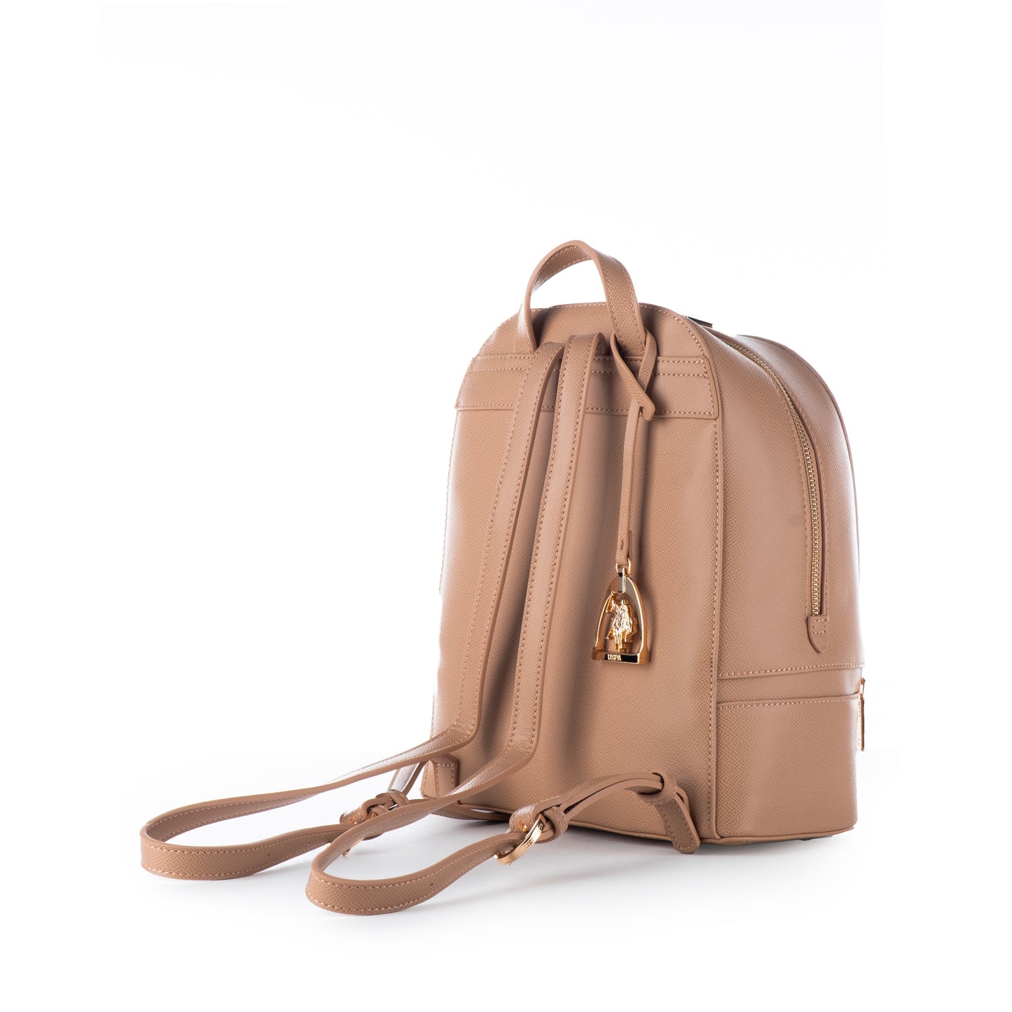 Mochila Mulher US Polo Bege Detalhes Dourados