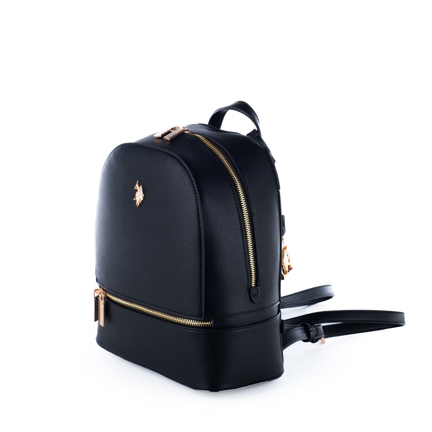 Mochila Mulher US Polo Preta com Detalhes Dourados