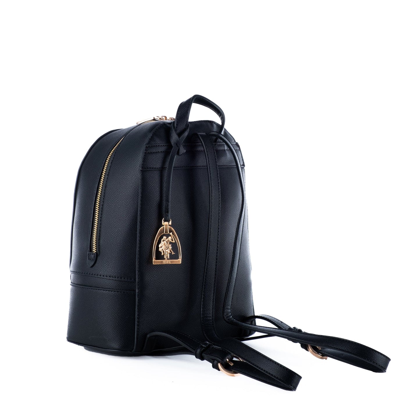 Mochila Mulher US Polo Preta com Detalhes Dourados