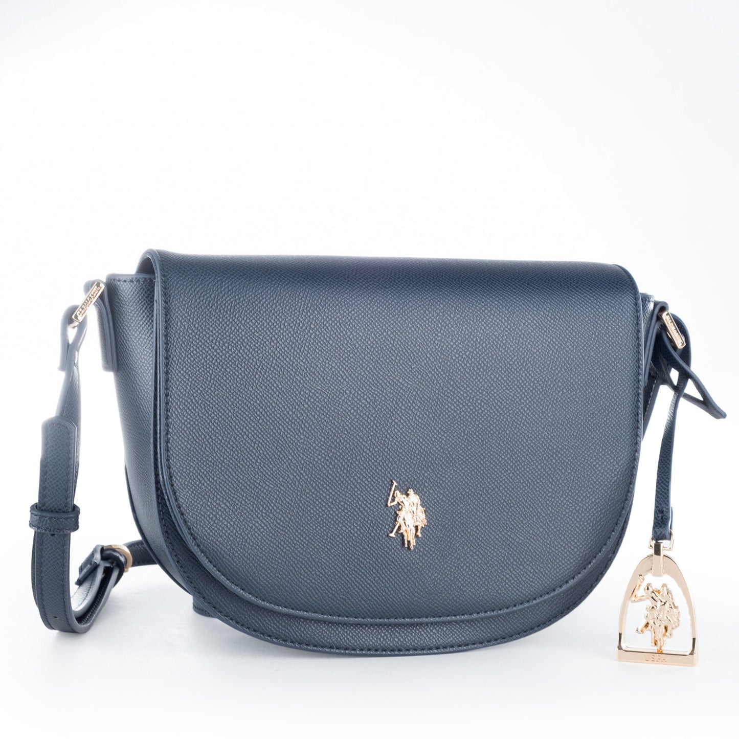 Bolsa Tiracolo U.S. Polo Assn. Azul Marinho com Logótipo Dourado