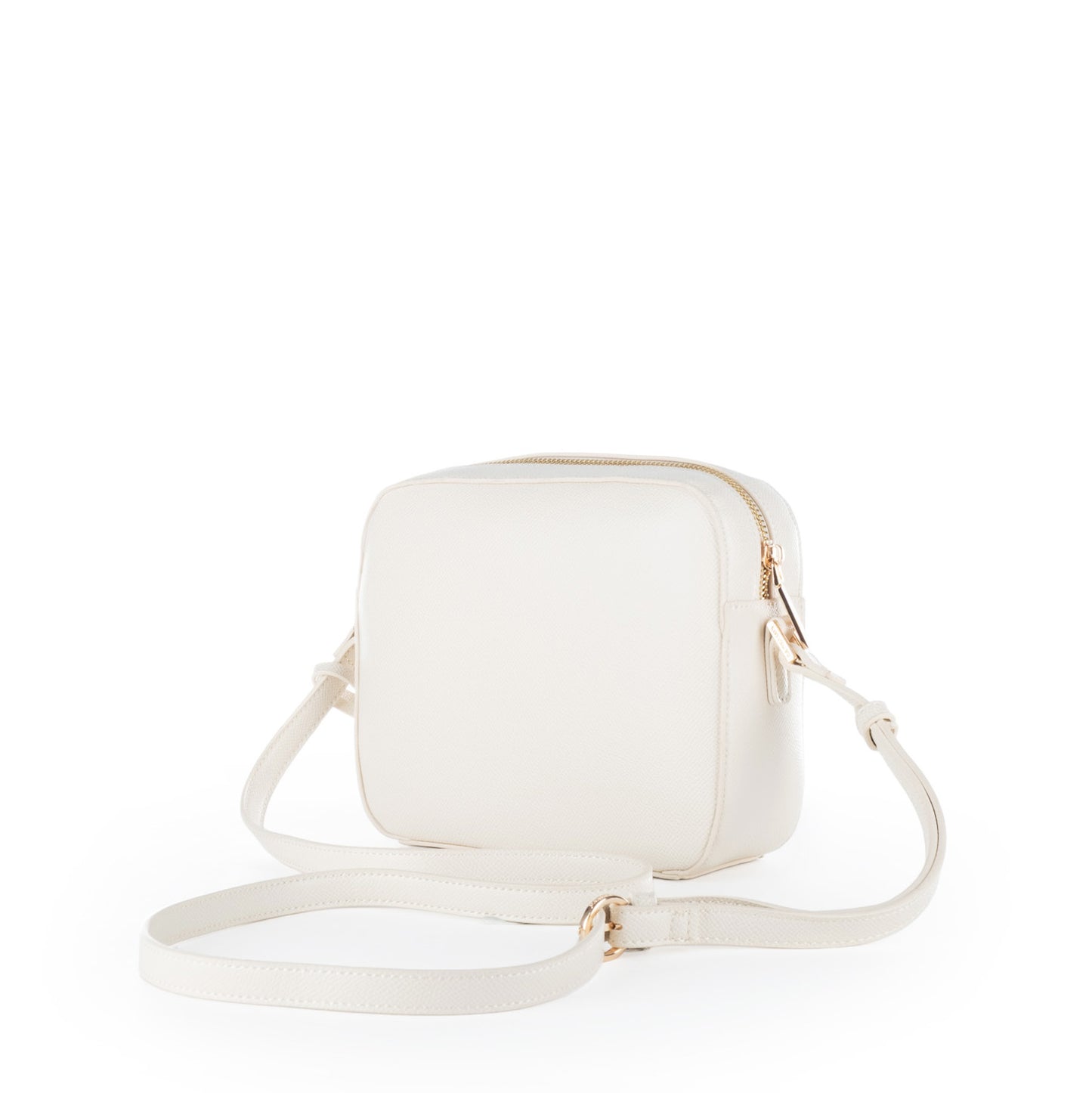 Bolsa Tiracolo U.S. Polo Assn. Branca com Logótipo Dourado e Pendente Decorativo