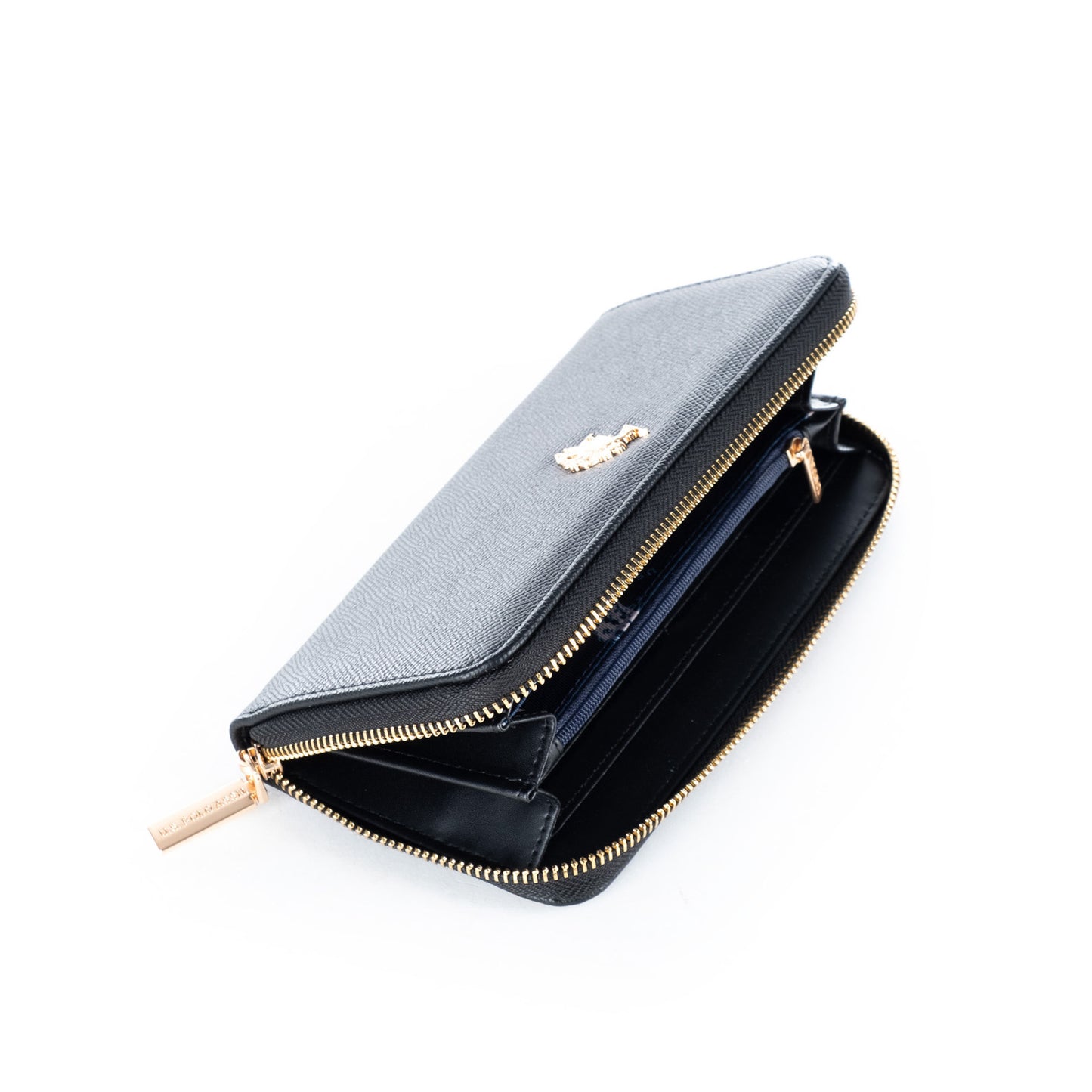 Carteira Mulher U.S. Polo Assn. Preta com Logótipo Dourado